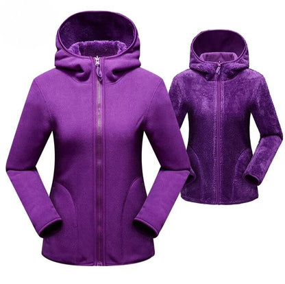 Doppelseitige Fleecejacke Damen Warm & Bequem