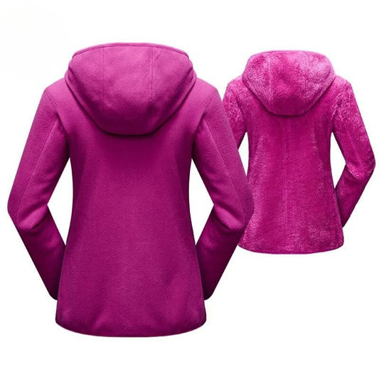 Doppelseitige Fleecejacke Damen Warm & Bequem - IdealeKleiden