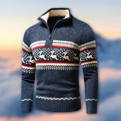 Herren Strickpullover Nordisch Gemustert