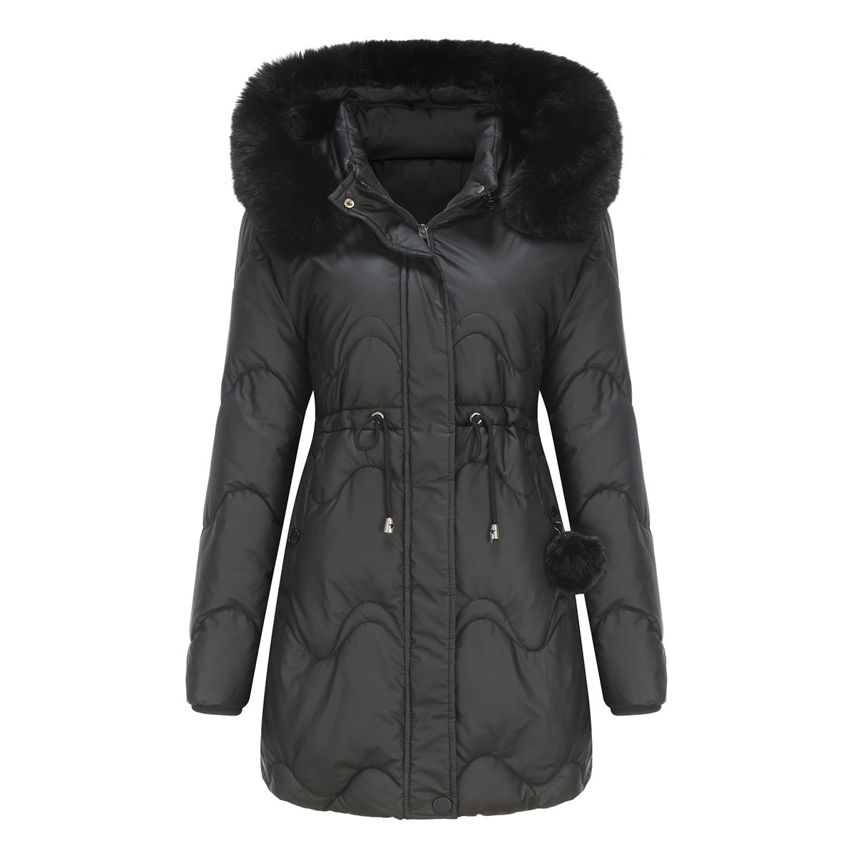 Winterjacke Warm Damen Kapuze Reißverschluss