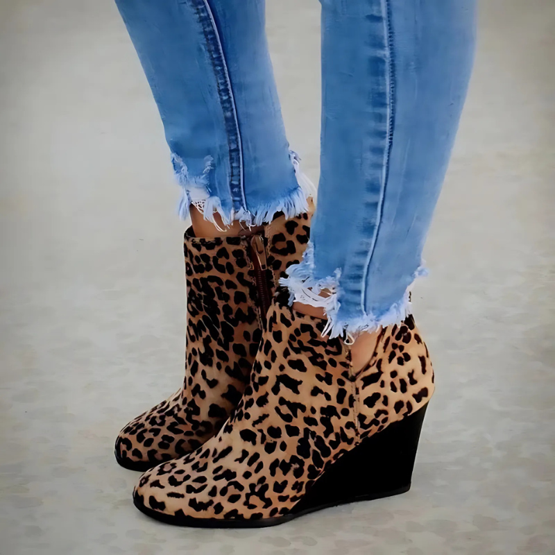 Stiefeletten Faux Wildleder Keilabsatz Damen