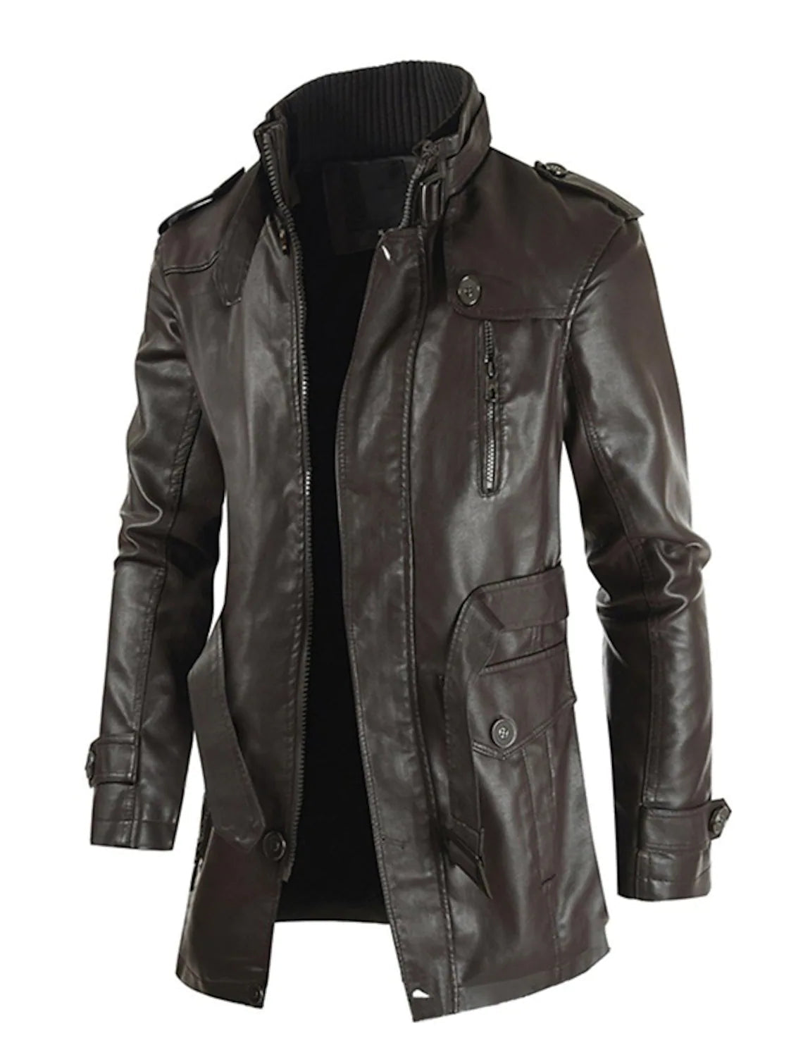 Lange Herren Lederjacke Elegant
