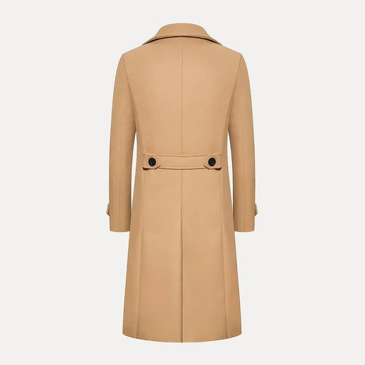 Klassischer Trenchcoat Doppelreihig Wollmantel - IdealeKleiden