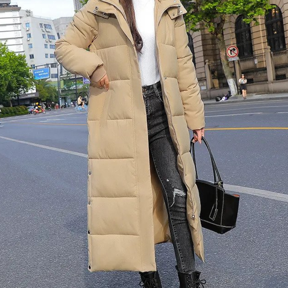 Winter Puffer-Mantel Damen Lang Kapuzenmantel - IdealeKleiden