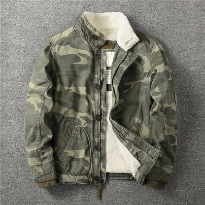 Herren Winterjacke Camouflage Warm
