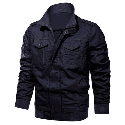 Militär-Bomberjacke Baumwolle Reißverschluss Modern