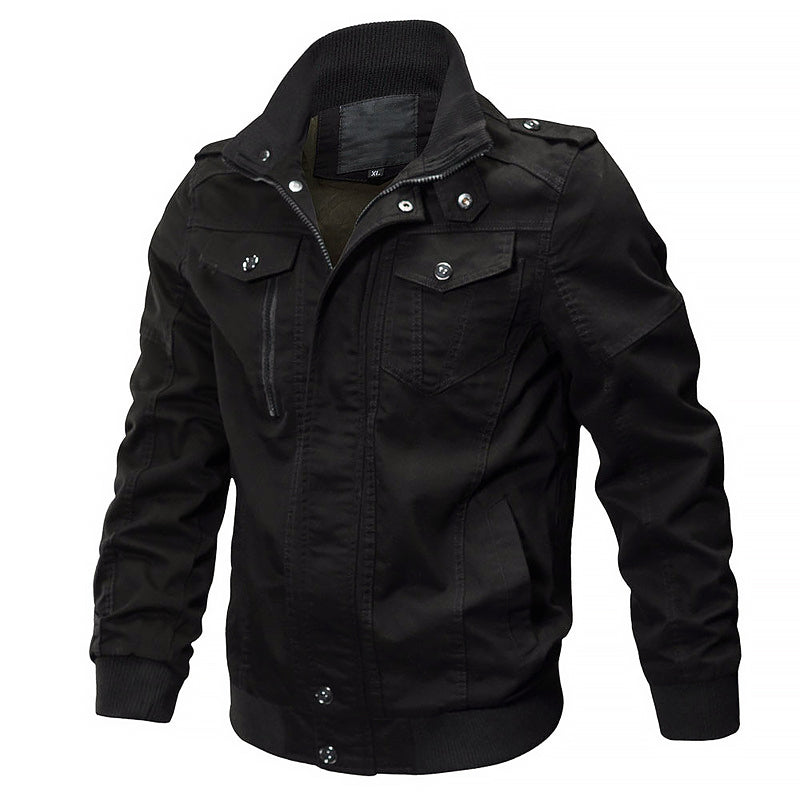 Militär-Bomberjacke Baumwolle Reißverschluss Modern