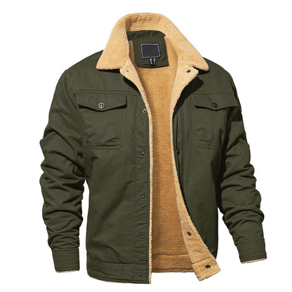 Warme Fleece Jacke Damen Baumwolle Cargo Stil