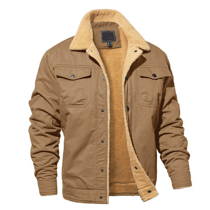 Warme Fleece Jacke Damen Baumwolle Cargo Stil