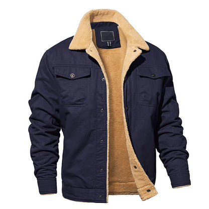 Warme Fleece Jacke Damen Baumwolle Cargo Stil