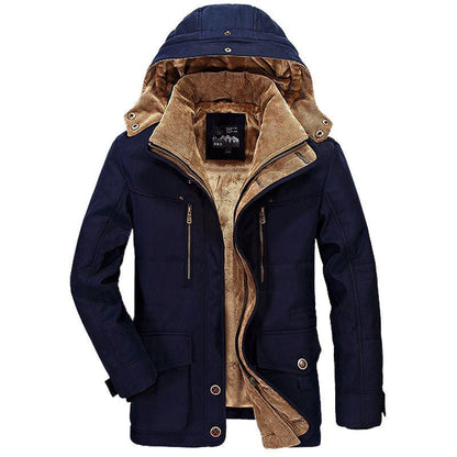 Warm gefütterte Winterjacke Kapuze Fleece