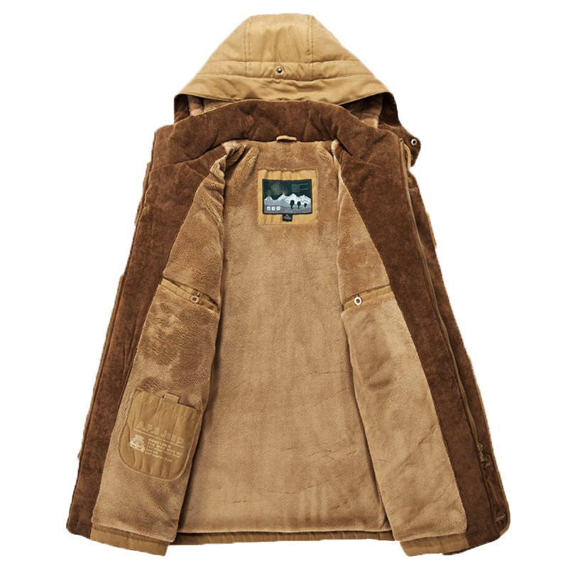 Warm gefütterte Winterjacke Kapuze Fleece - IdealeKleiden