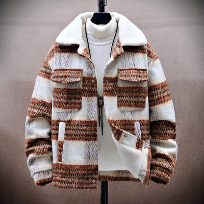 Warmes Winterjacke Plaid Fleece Innenfutter