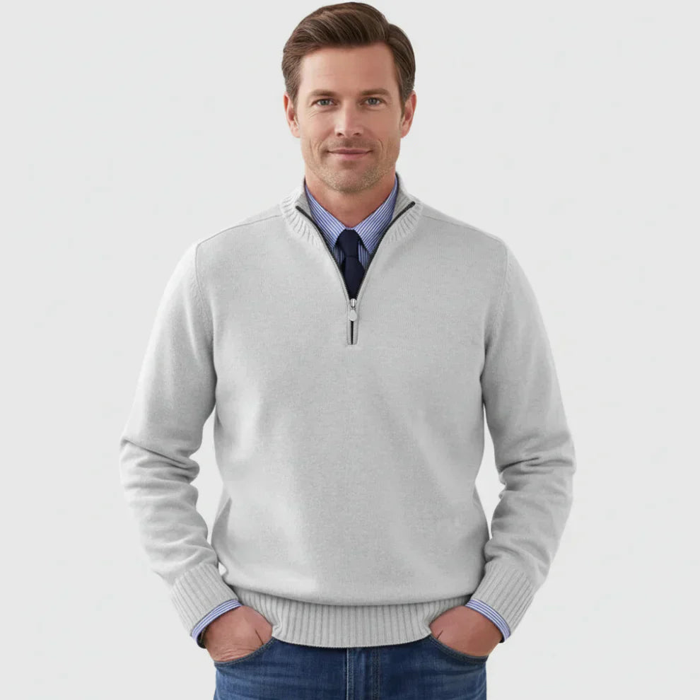 Herren Pullover Klassisch Viertelreißverschluss
