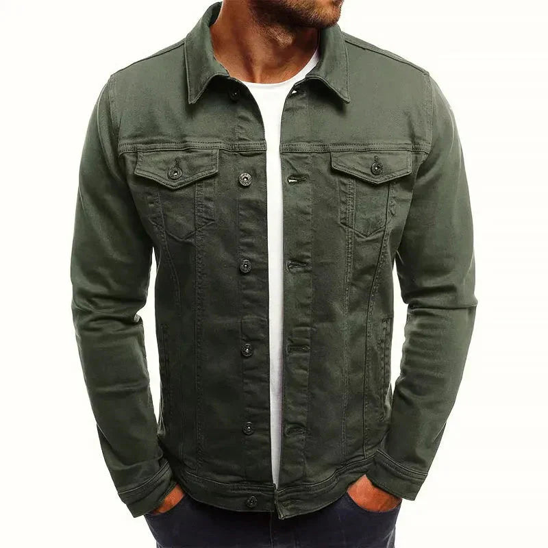 Schmale Denimjacke Mit Knöpfen