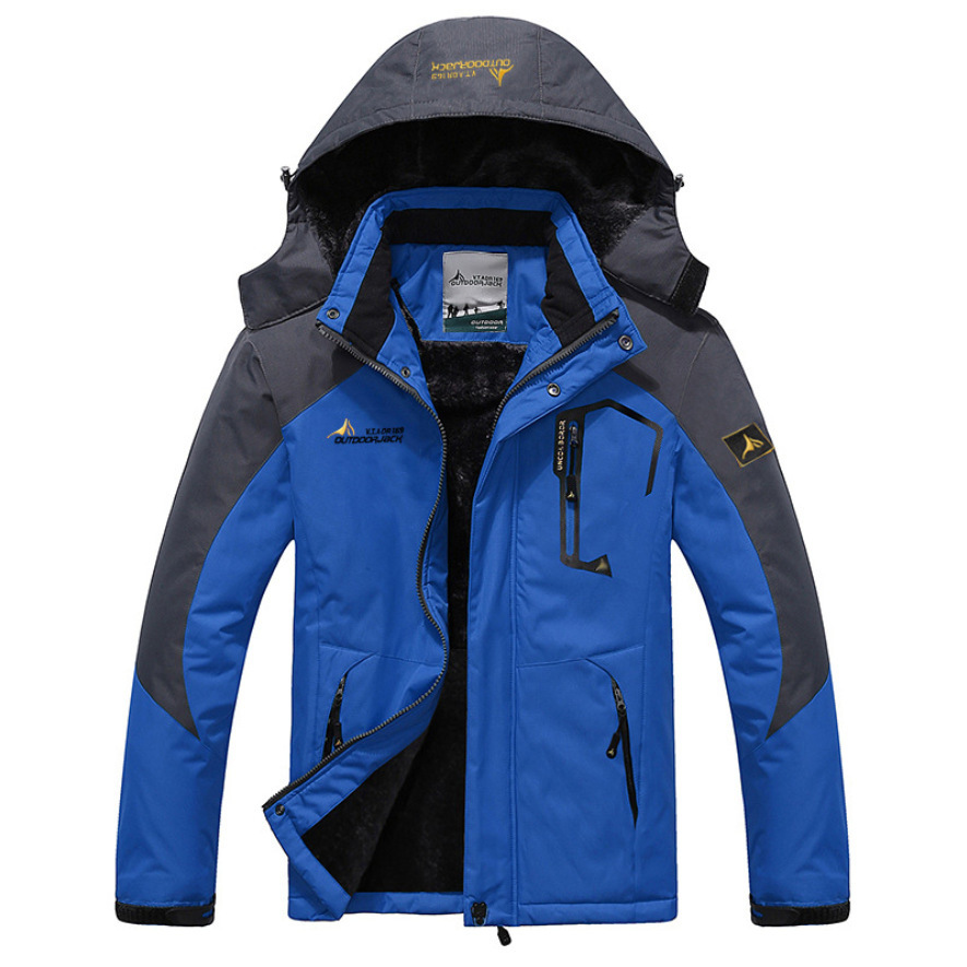Herren Winterparka Reißverschluss Taschen Warm - IdealeKleiden