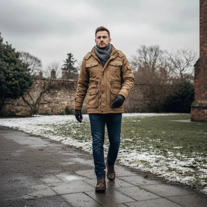 Herren Winterjacke Militärstyle Fleece Kapuze