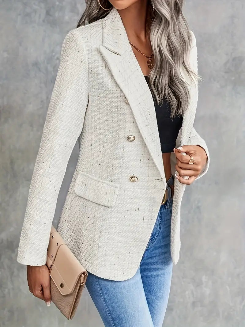 Mia - Damenblazer aus Tweed Stoff - IdealeKleiden