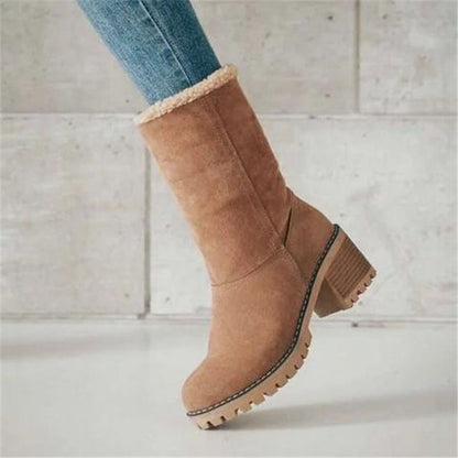 Damen Winterstiefel Fell gefüttert Warm & Bequem