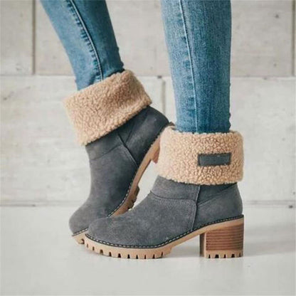 Damen Winterstiefel Fell gefüttert Warm & Bequem
