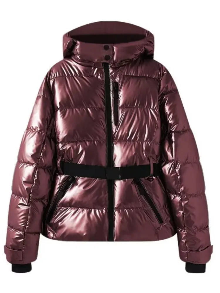Stylische Skijacke Damen Taillenlook