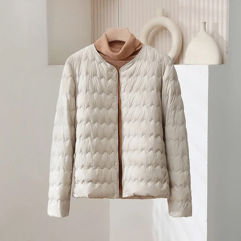 Warme Daunenjacke Regular Fit Ohne Kragen