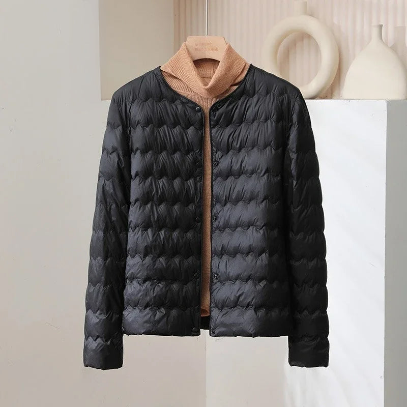 Warme Daunenjacke Regular Fit Ohne Kragen