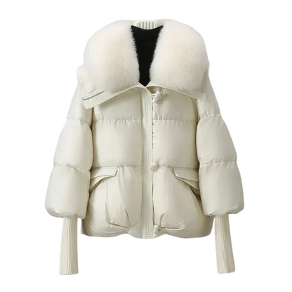 Winterkleid Kunstfell Mantel Puffer