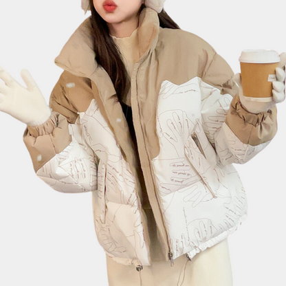 Warme Winterjacke Frauen Elegant Schwarz