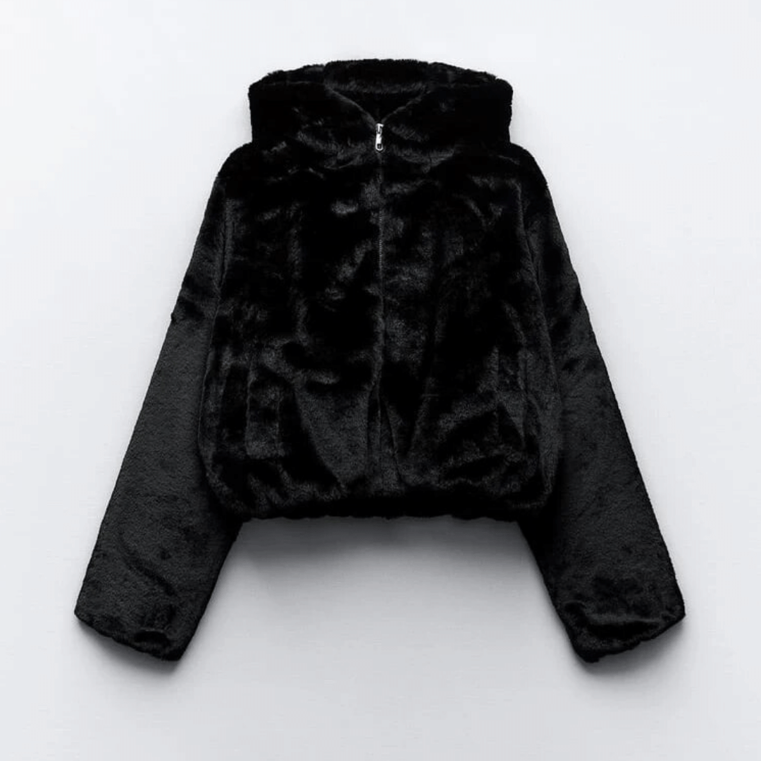 Damen Winterjacke Elegant Kunstpelz Mantel