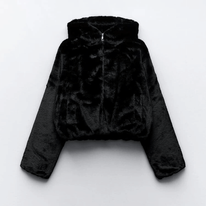 Damen Winterjacke Elegant Kunstpelz Mantel