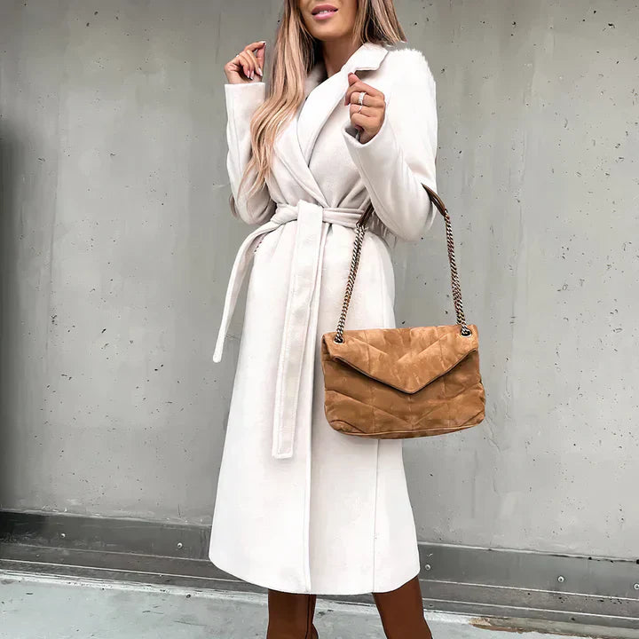 Stylischer Trenchcoat Damen Wollmix