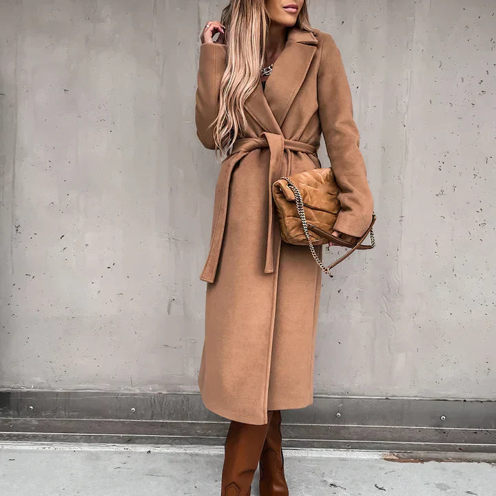 Stylischer Trenchcoat Damen Wollmix