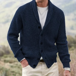Strick-Cardigan Herren schalkragen Knöpfe Modern