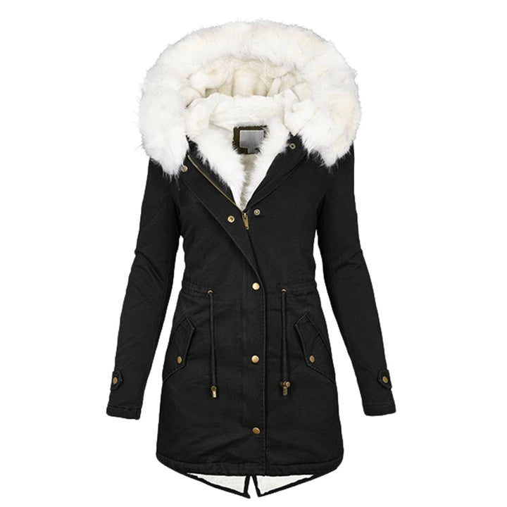 Warme Damen Winterjacke Fleece Gefüttert - IdealeKleiden