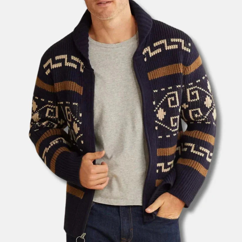 Herren Cardigan Wollig Mit Reißverschluss