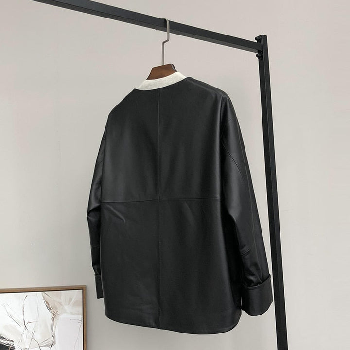 Stylische Lederjacke Damen Modern - IdealeKleiden