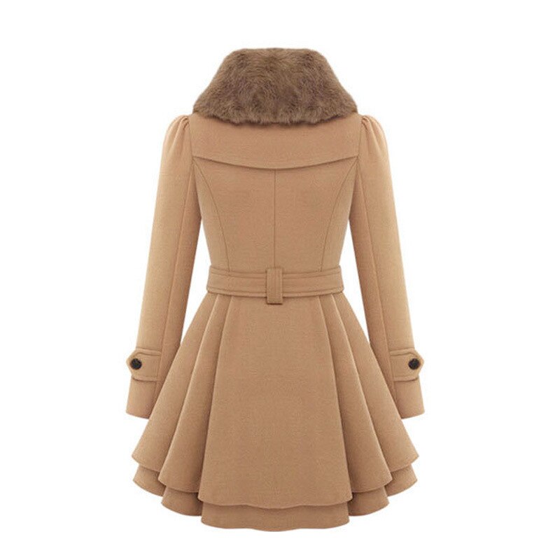 Damen Winter Trenchcoat Elegant Lang - IdealeKleiden
