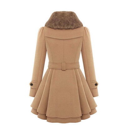 Damen Winter Trenchcoat Elegant Lang - IdealeKleiden
