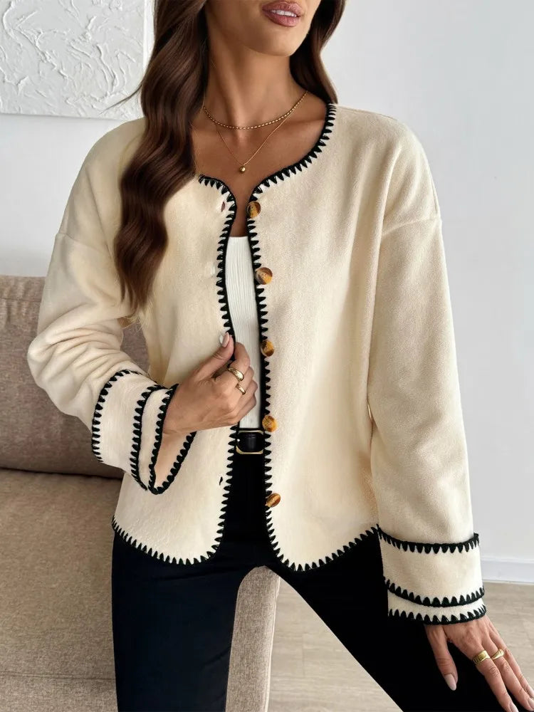 Damen Strickjacke Bequem Langärmlig Mode