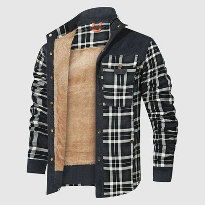 Karierte Sherpa Jacke Outdoor Warm
