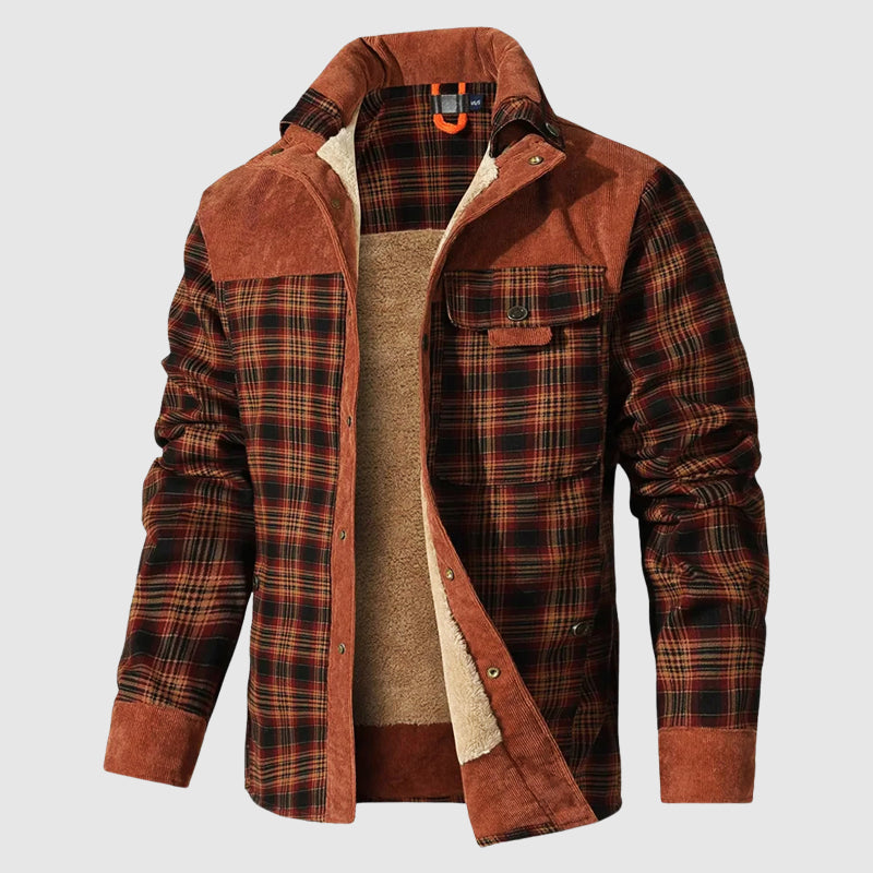 Karierte Sherpa Jacke Outdoor Warm