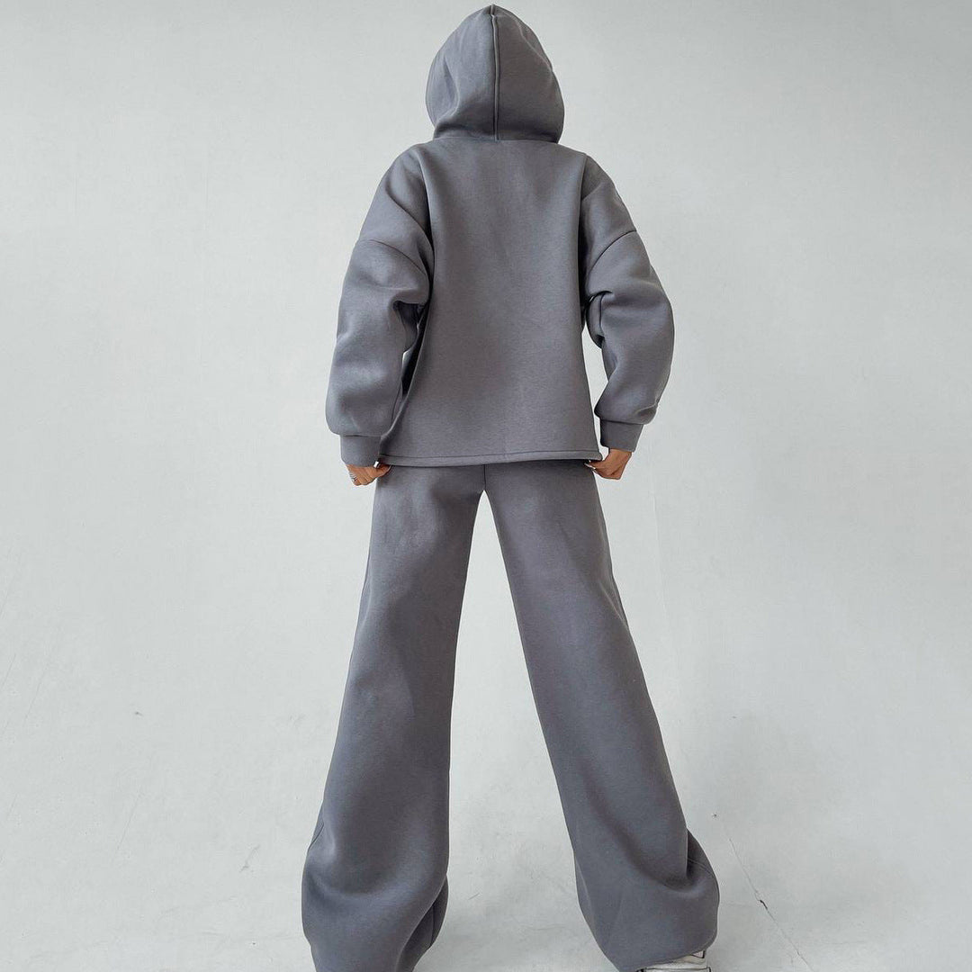 Damen Casual Oversized Hoodie Set mit weiten Hosen