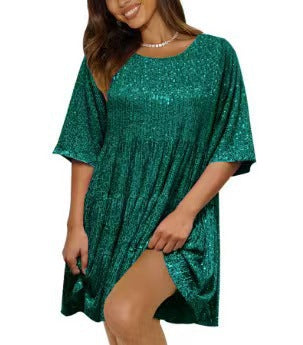 Damenpartykleid Glitzer Pailletten Minikleid