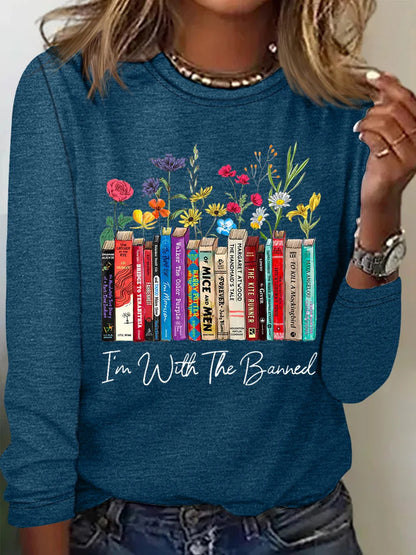 Damen Blumen-Shirt Langarm Romantic Look
