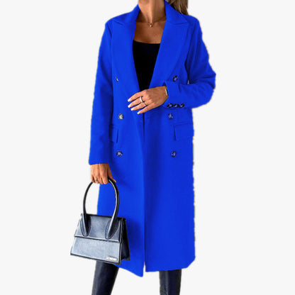 Damen Trenchcoat Klassisch Elegant Mit Taschen
