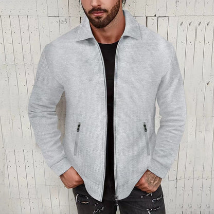 Herren Strickjacke Modern Struktur Optimal Reißverschluss