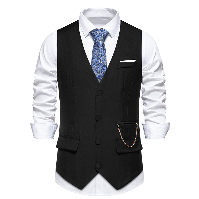 Herren Anzugsweste Elegant Modern mit Taschen