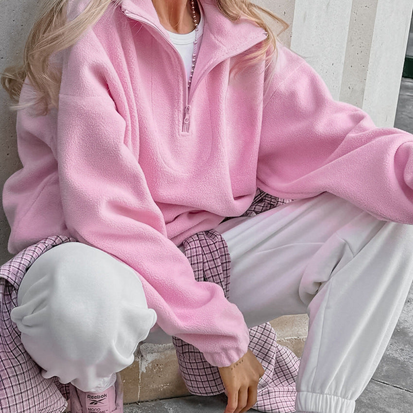 Damen Fleece Pullover Weich und Warm