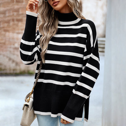 Stylischer Streifen Pullover Winter